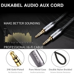DUKABEL Top Series 3.5mm AUX Cable Lossless Audio Gold-Plated Auxiliary Audio Cable Nylon Braided Male to Male Stereo Audio AUX Cord Car Headphones Phones Speakers Home Stereos (4 Feet /1.2 Meters) - Image 10