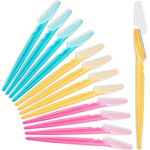 51NLAo2UyDL.jpg HFATMOS 12 Pcs Eyebrow Razor, Multipurpose Exfoliating Dermaplaning Tool Razors for Women Face, Facial Razors Eyebrow Shaper with Precision Cover for Women Men, Easy to Use - Image 1
