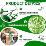 Artificial Hanging Plants for Shelf, 4 Pack Fake Potted Greenery Faux Eucalyptus Vine, Mandala Vine, String of Pearls,Pea pod Leaves in Pot for Office Living Room Bathroom Indoor Outdoor Décor - Image 5