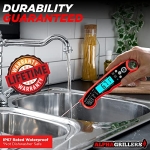 Alpha Grillers Instant Read Meat Thermometer for Grill and Cooking. Best Waterproof Ultra Fast Thermometer with Backlight & Calibration. Digital Food Probe for Kitchen, Outdoor Grilling and BBQ! - Image 3