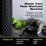Textured Foam Rollers for Muscle Massage – High-Density Back Foam Roller for Back Pain Relief & Muscle Recovery in Legs & Arms – Hollow Foam Roller for Muscle Exercises by PowX 5.5x17.7 in. (Black) - Image 6