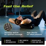 Textured Foam Rollers for Muscle Massage – High-Density Back Foam Roller for Back Pain Relief & Muscle Recovery in Legs & Arms – Hollow Foam Roller for Muscle Exercises by PowX 5.5x17.7 in. (Black) - Image 5
