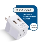 Ceptics Japan, Philippines Travel Adapter Plug with Dual USB - Usa Input - Type A - Ultra Compact (CTU-6) - Perfect for Cell Phones, Laptops, Camera Chargers - Image 6
