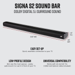Polk Audio Signa S2 Sound Bar & Wireless Subwoofer – Exclusive VoiceAdjust Technology, Ultra-Slim Design, Works with 4K & HD TVs, HDMI & Optical, Bluetooth, Wireless Streaming - Image 6