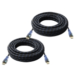 AURUM CABLES 30ft HDMI Cable 4K@60Hz Ultra HD, High Speed with Ethernet 2 Pack HDMI Cable Braided Nylon & Gold Connectors, ARC, CL3 Rated - Compatible with TV, PC, Monitor, Laptops, PS3, PS5, PS4