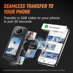 Mentech PanoX V3 Waterproof 8K 360 Action Camera, 12K 360 Photo, 5 Seconds Transmission, in-Camera Editing, Invisible Selfie Stick Effect, Stabilization, Built-in GPS, 3.0" Touchscreen - Image 5
