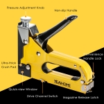 Upholstery 4 in 1 Staple Gun Heavy Duty, with 6000 Staples, Remover, Gloves, Manual Brad Nailer Power Adjustment Stapler Gun for Wood, Upholstery, Carpentry, Decoration DIY Staple Gun… - Image 8