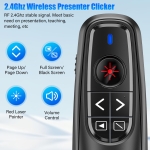 Presentation Clicker Wireless Presenter Remote Clicker, USB C PowerPoint Clicker for Presentation with Laser Pointer, RF 2.4GHz Computer Pointer Clicker Slide Advancer for Google Slides,Mac,Laptop - Image 9