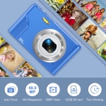 Digital Camera, 48MP Kids Camera Auto Focus Point and Shoot with 32GB Memory Card - FHD 1080P 16X Zoom Vlogging Camera Small Blue - Image 4