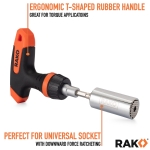 RAK Universal Socket Tool - Birthday Gifts for Men - Set of 15 with 1/4-to-3/4-inch Wrench Grip, T-Handle Ratchet Driver and 10 Screwdriver Bits - Gifts for men, Husband, Handyman - Image 7