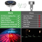Nupostai Bright Solar Pathway Lights 8 Pack,Color Changing+Warm White LED Path Lights Outdoor,IP67 Waterproof, Solar Powered Garden Lights for Walkway Yard Backyard Lawn Landscape Decorative - Image 4