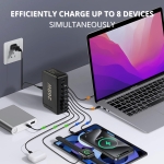 268W GaN USB Type C Charger 8 Ports Fast Charging Station PD QC4.0, USB C Laptop Charger Compatible with MacBook Pro/Air, iPads, Samsung Galaxy Note, iPhone 16/15/14/13/12 Mini/Pro/Pro Max - Image 4