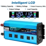 Cantonape 2500W Pure Sine Wave Inverter DC 12V to 110V AC with LCD Display, 4 AC Outlets, Wireless Remote Control Car Power Inverter for Vehicles RV Camping Truck - Image 7