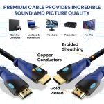 AURUM CABLES 30ft HDMI Cable 4K@60Hz Ultra HD, High Speed with Ethernet 2 Pack HDMI Cable Braided Nylon & Gold Connectors, ARC, CL3 Rated - Compatible with TV, PC, Monitor, Laptops, PS3, PS5, PS4 - Image 3