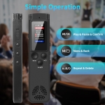 64GB Digital Voice Recorder Voice Activated Recorder for Lectures Meetings, Audio Recorder with Playback, Password, Variable Speed, Tape Recorder USB Charge, MP3 - Image 5