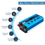 Cantonape 2500W Pure Sine Wave Inverter DC 12V to 110V AC with LCD Display, 4 AC Outlets, Wireless Remote Control Car Power Inverter for Vehicles RV Camping Truck - Image 4