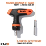 RAK Universal Socket Tool - Birthday Gifts for Men - Set of 15 with 1/4-to-3/4-inch Wrench Grip, T-Handle Ratchet Driver and 10 Screwdriver Bits - Gifts for men, Husband, Handyman - Image 6