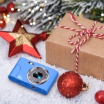 Digital Camera, 48MP Kids Camera Auto Focus Point and Shoot with 32GB Memory Card - FHD 1080P 16X Zoom Vlogging Camera Small Blue - Image 2