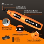 HARDELL Mini Cordless Rotary Tool Kit, 5-Speed and USB Charging with 61 Accessories, Multi-Purpose 3.7V Power Rotary Tool for Sanding, Polishing, Drilling, Etching, Engraving, DIY Crafts - Image 7