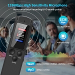 64GB Digital Voice Recorder Voice Activated Recorder for Lectures Meetings, Audio Recorder with Playback, Password, Variable Speed, Tape Recorder USB Charge, MP3 - Image 7