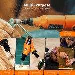 HARDELL Mini Cordless Rotary Tool Kit, 5-Speed and USB Charging with 61 Accessories, Multi-Purpose 3.7V Power Rotary Tool for Sanding, Polishing, Drilling, Etching, Engraving, DIY Crafts - Image 6