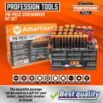 Amartisan 146-piece Magnetic Screwdrivers DIY Tools Set Plastic Racking for Men Tools Gift, Includs Precision screwdriver, Magnetizer, Key Set, Nut Driver and Bit Set - Image 8