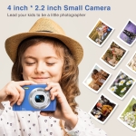 Digital Camera, 48MP Kids Camera Auto Focus Point and Shoot with 32GB Memory Card - FHD 1080P 16X Zoom Vlogging Camera Small Blue - Image 3
