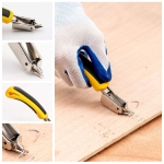 Upholstery 4 in 1 Staple Gun Heavy Duty, with 6000 Staples, Remover, Gloves, Manual Brad Nailer Power Adjustment Stapler Gun for Wood, Upholstery, Carpentry, Decoration DIY Staple Gun… - Image 5