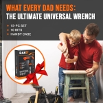 RAK Universal Socket Tool - Birthday Gifts for Men - Set of 15 with 1/4-to-3/4-inch Wrench Grip, T-Handle Ratchet Driver and 10 Screwdriver Bits - Gifts for men, Husband, Handyman - Image 9