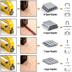 Upholstery 4 in 1 Staple Gun Heavy Duty, with 6000 Staples, Remover, Gloves, Manual Brad Nailer Power Adjustment Stapler Gun for Wood, Upholstery, Carpentry, Decoration DIY Staple Gun… - Image 6